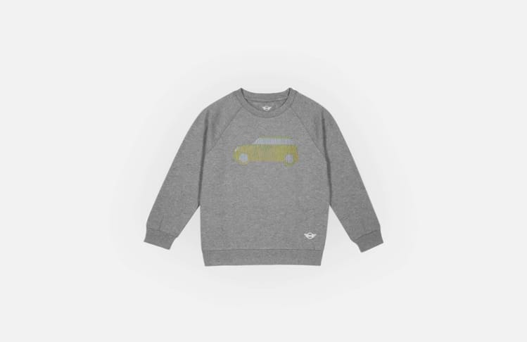 MINI 3D Car Sweatshirt Kids Cinza/Energetic Yellow/Branco