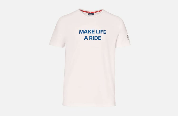 T-shirt Make Life a Ride homem branco